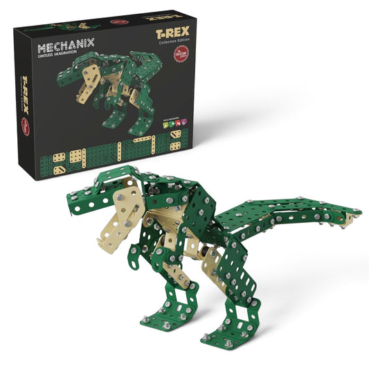 Zephyr Mechanix T-Rex Collector’s Edition – 404-Piece Metal Dinosaur Model Building Kit, Ages 8+