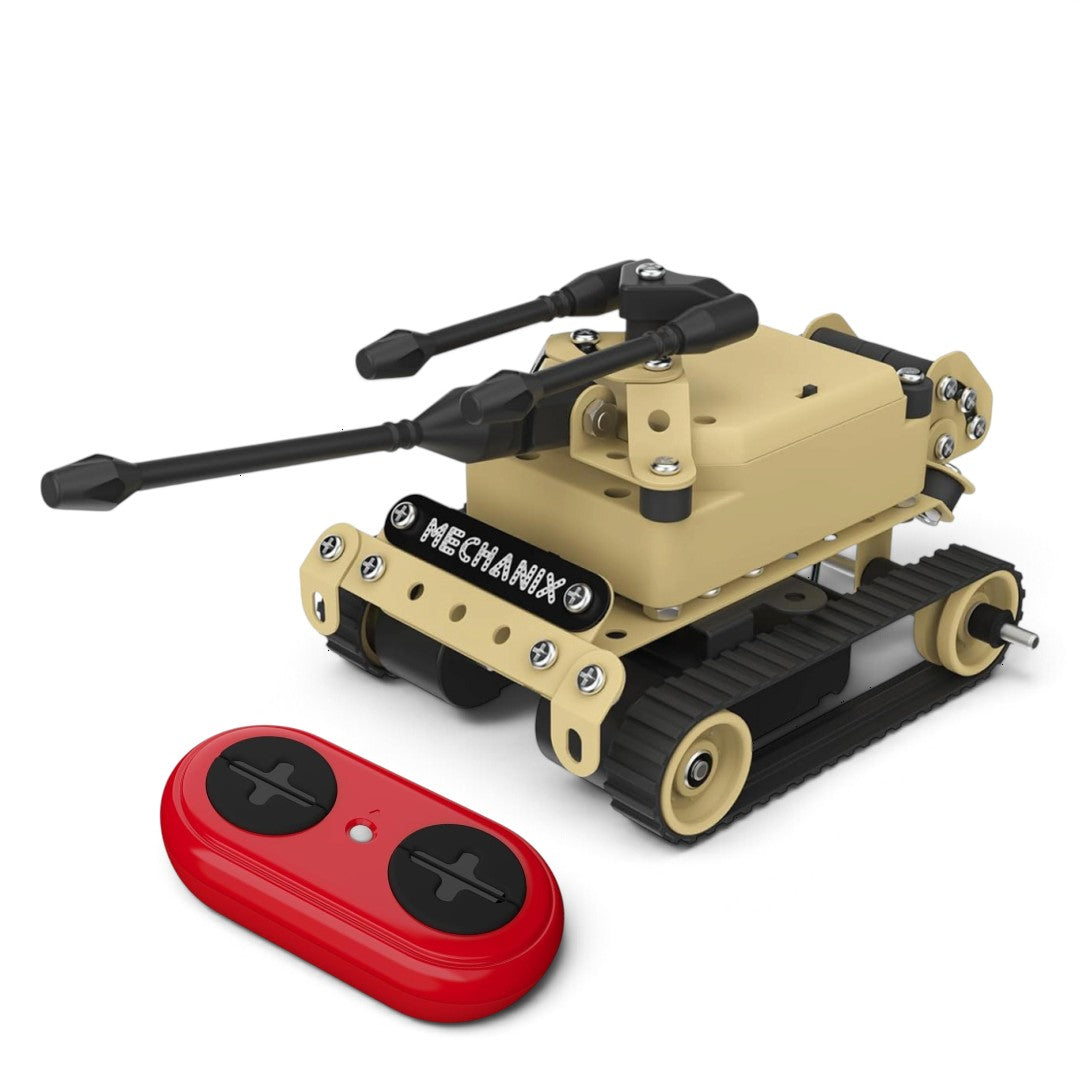 Zephyr Mechanix RC Tank Desert – 150-Piece Remote Control STEM Building Kit, Ages 8+
