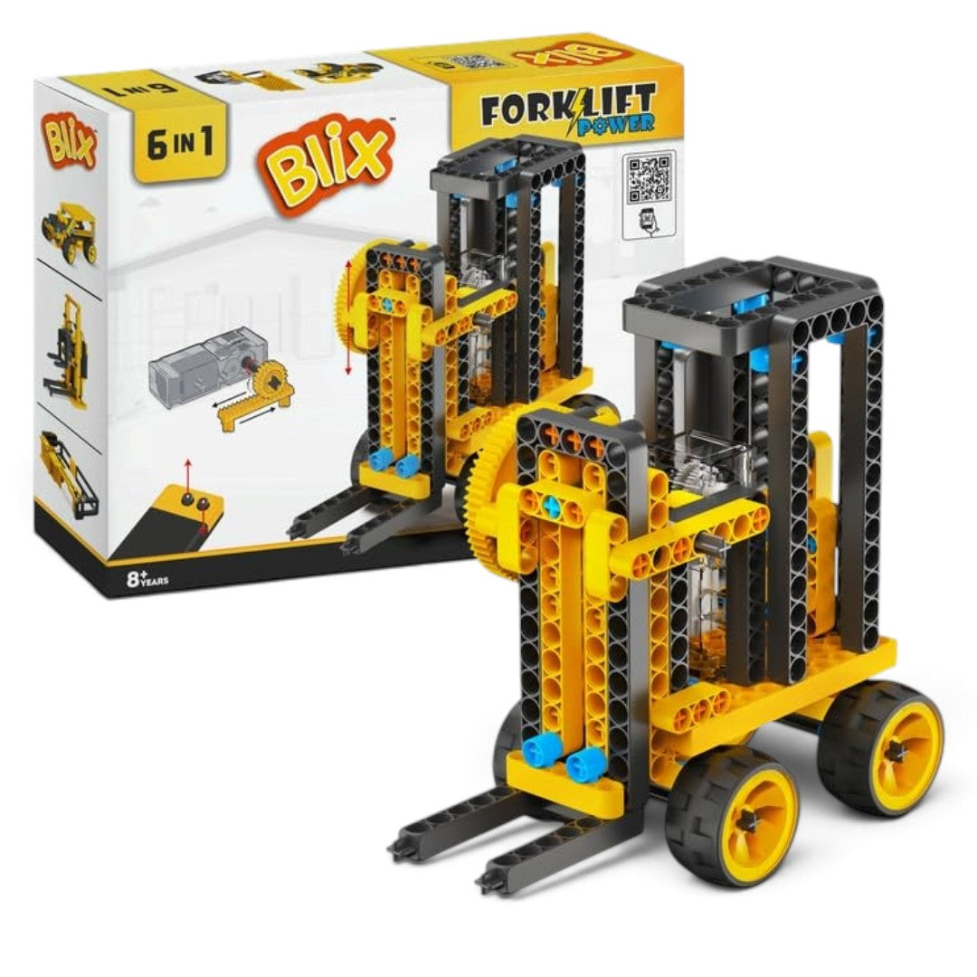 Blix Forklift Power 6-in-1 Motorised STEM Building Kit, 180+ Pieces, Ages 8+