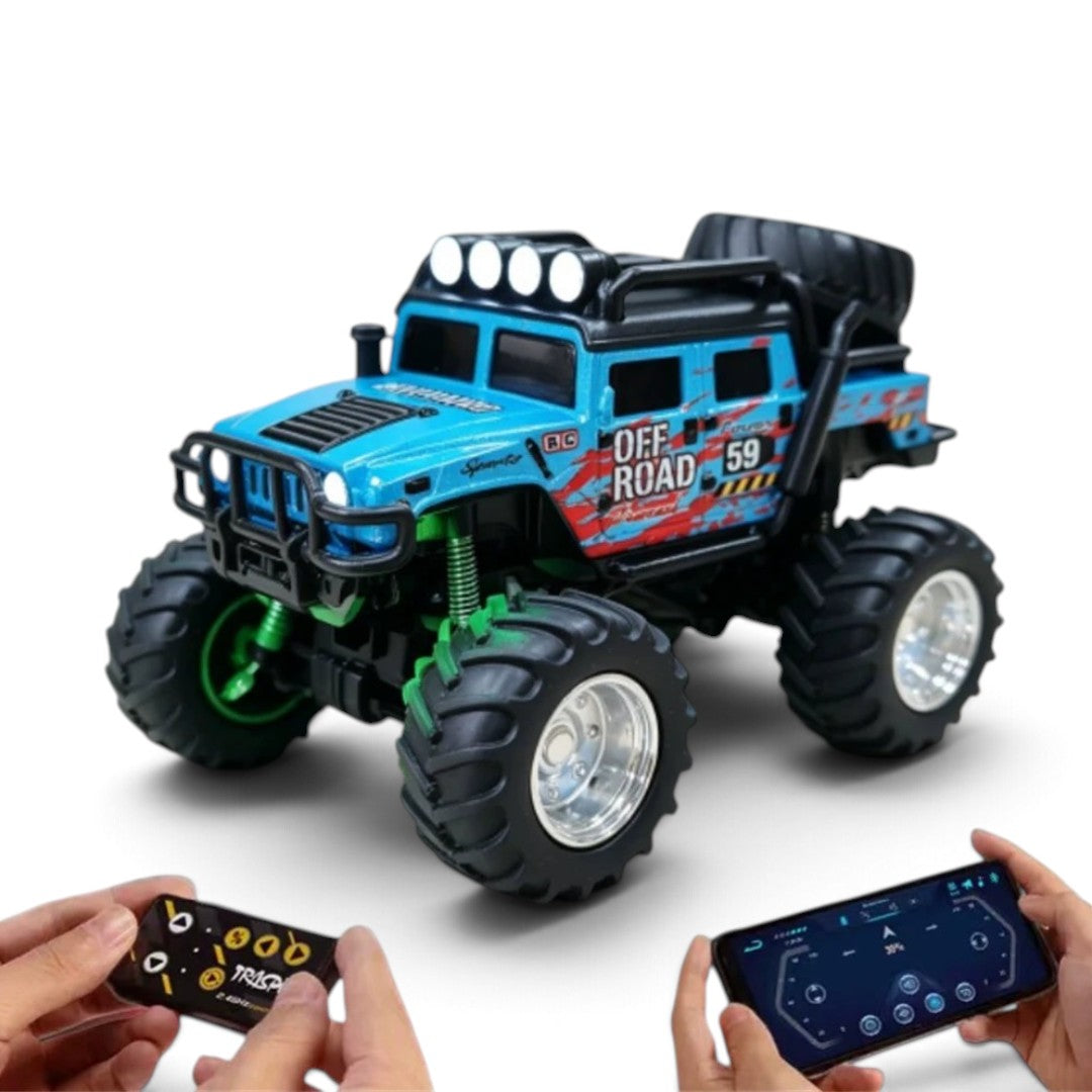 TRASPED HG4-525 Mini RC Off-Road Rock Crawler Truck – Metal Body, 2.4GHz Remote & App Control, LED Lights