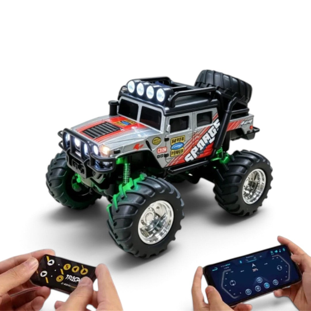 TRASPED HG4-525 Mini RC Off-Road Rock Crawler Truck – Metal Body, 2.4GHz Remote & App Control, LED Lights