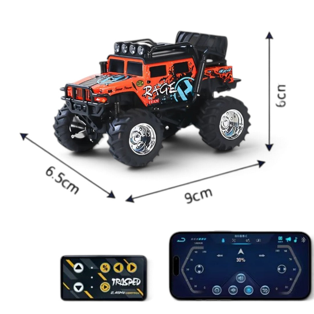 TRASPED HG4-525 Mini RC Off-Road Rock Crawler Truck – Metal Body, 2.4GHz Remote & App Control, LED Lights
