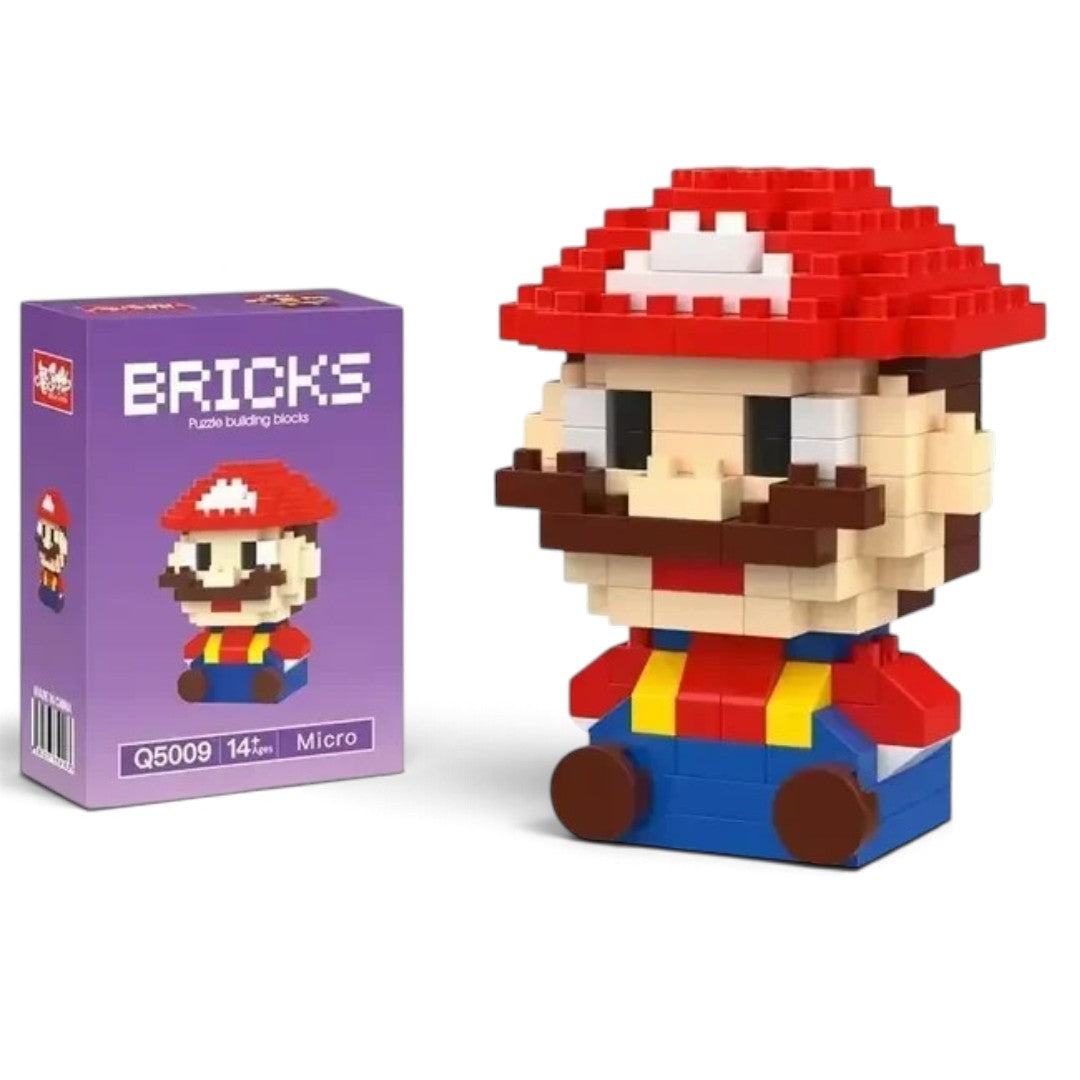 Micro Building Blocks Character Figure – DIY Mini Brick Puzzle Toy with Display Model, Assorted Character Designs, 3+ Years
