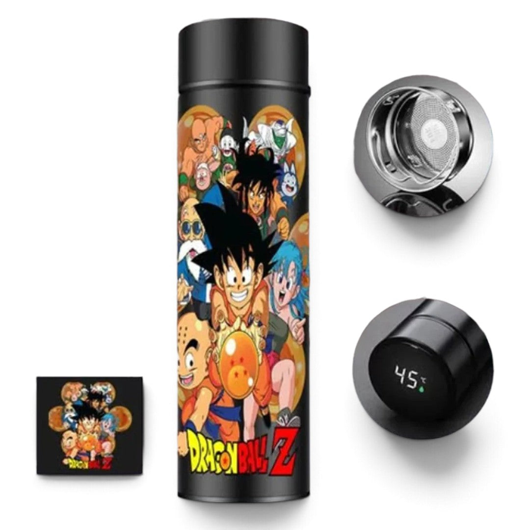 Dragon Ball Z 500ml Thermos Water Bottle with LED Temperature Display & Tea Strainer – Stainless Steel Vacuum Insulated Flask for Hot & Cold Drinks