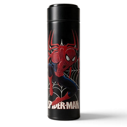 Spider-Man 500ml Stainless Steel Thermos Water Bottle with LED Temperature Display & Tea Strainer | Hot & Cold Vacuum Flask