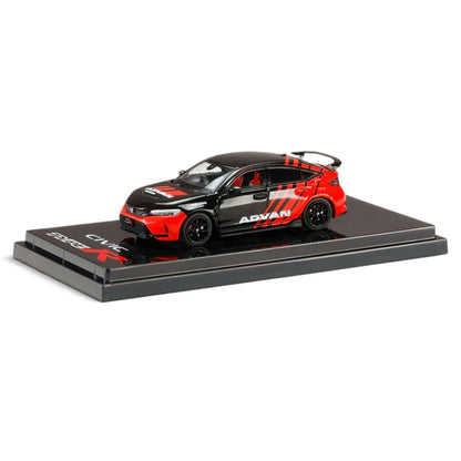 Hobby Japan 1:64 Honda Civic Type R FL5 YOKOHAMA ADVAN Diecast Model Car – Black & Red