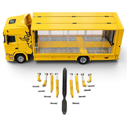GCD 1:64 Scania 730 S Enclosed Double Deck Tow Truck Diecast Model – Yellow