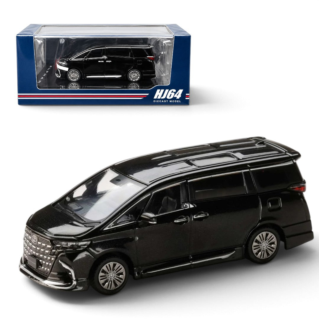 Hobby Japan 1:64 Toyota Alphard Z (H40W) Black Die-Cast Model with Display Case | HJ642078CBK