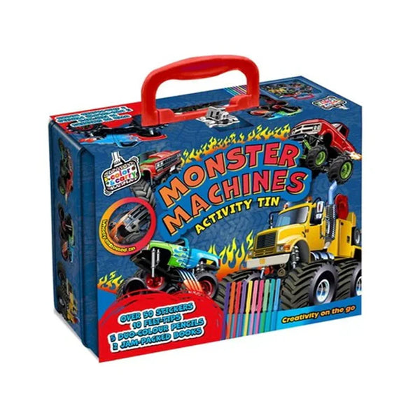 Tin Activity Case – Monster Machines | Reusable Metal Box with Fun Act ...