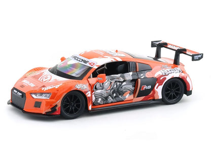 MSZ 1:24 Audi R8 LMS Diecast Racing Car, Red Graffiti Design – Collectible Model & Gift for Car Enthusiasts