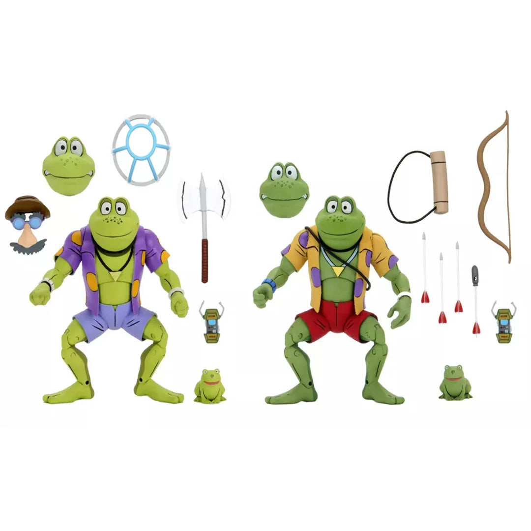 NECA TMNT Genghis & Rasputin Frog 2-Pack – 7" Cartoon Action Figures - Jaiman Toys