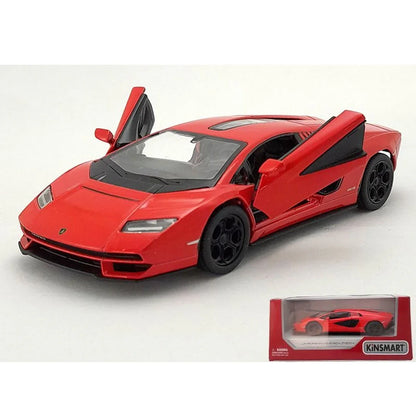 KiNSMART 1:38 Lamborghini Countach LPI 800-4 Diecast Model Car – Pullback, Openable Doors, Collectible Toy- Red - Jaiman Toys