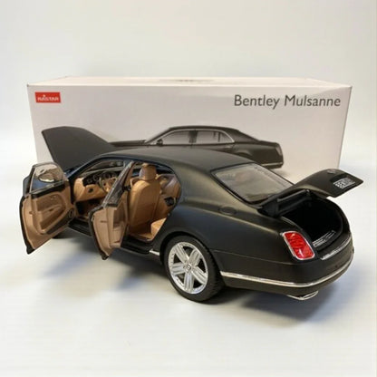 Rastar 1:18 Bentley Mulsanne Diecast Model Car –Matt Black | Luxury Collectible with Openable Doors (43800)