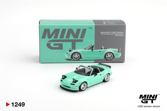 MINI GT 1:64 Mazda MX-5 (NA) Pandem Mint Green – Widebody JDM Collectible Model #1249 Diecast Car