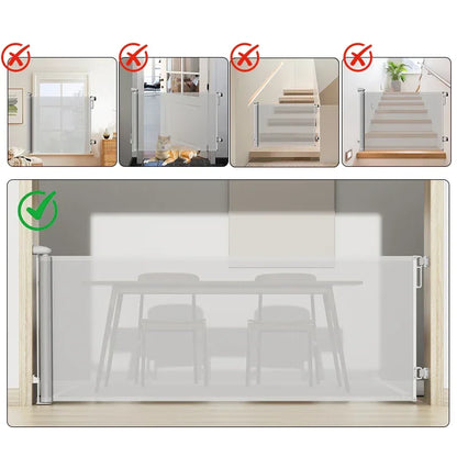 SG025 Baby Safety Gate- Premium Durable  – Retractable Child & Pet Safety Barrier for Doorways, Kitchen & Staircases
