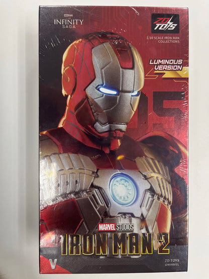 ZD Toys 1:10 Iron Man MK5 Luminous Version (1907-05) | Light-Up Function Arc Reactor | Scale Marvel Collectible Action Figure