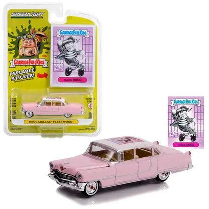 Greenlight Garbage Pail Kids – 1955 Cadillac Fleetwood with “Hound Doug” Peelable Sticker – 1:64 Scale Die-Cast Collectible Car (Limited Edition)