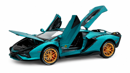 Joy Junction 1:24 Lamborghini Sian FKP 63 Scale Die-Cast Model Car with Display Case – Premium Metal Supercar Collectible (Green)