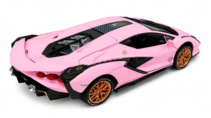 Joy Junction Lamborghini Sian FKP 63 1:24 Scale Die-Cast Model Car with Display Case – Opening Doors Premium Hypercar Collectible (Pink)