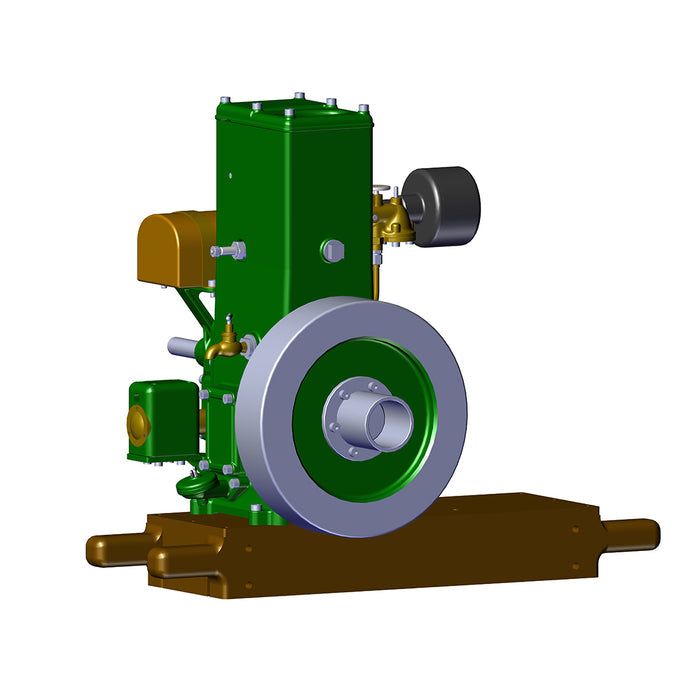 RETROL & OKMO D-Type 100th Anniversary Stationary Gasoline Engine Model – Fully Functional Mini 4-Stroke Engine with Wooden Base