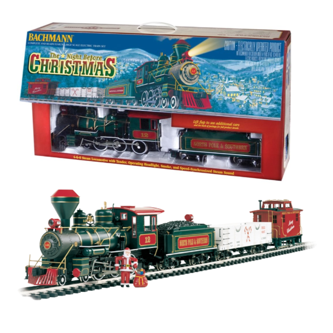 Bachmann Trains - Night Before Christmas Ready To Run Electric Train Set - Large "G" Scale
