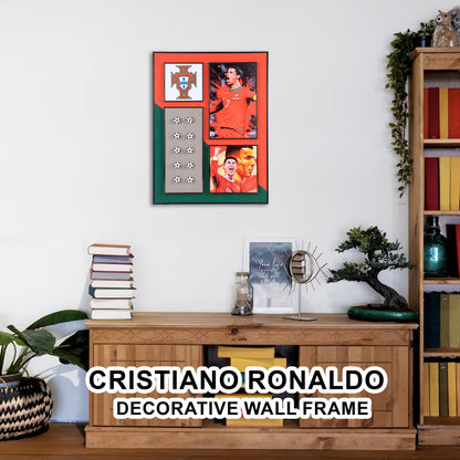 Ronaldo Reign: Cristiano Ronaldo Decorative Wall Frame - Embodying Football Greatness in Ball and Picture Form