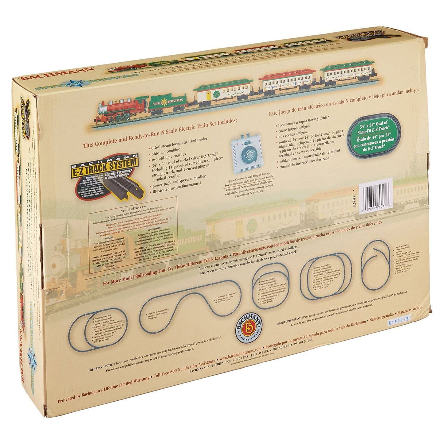 Bachmann Trains - Spirit Of Christmas Ready To Run Electric Train Set - N Scale