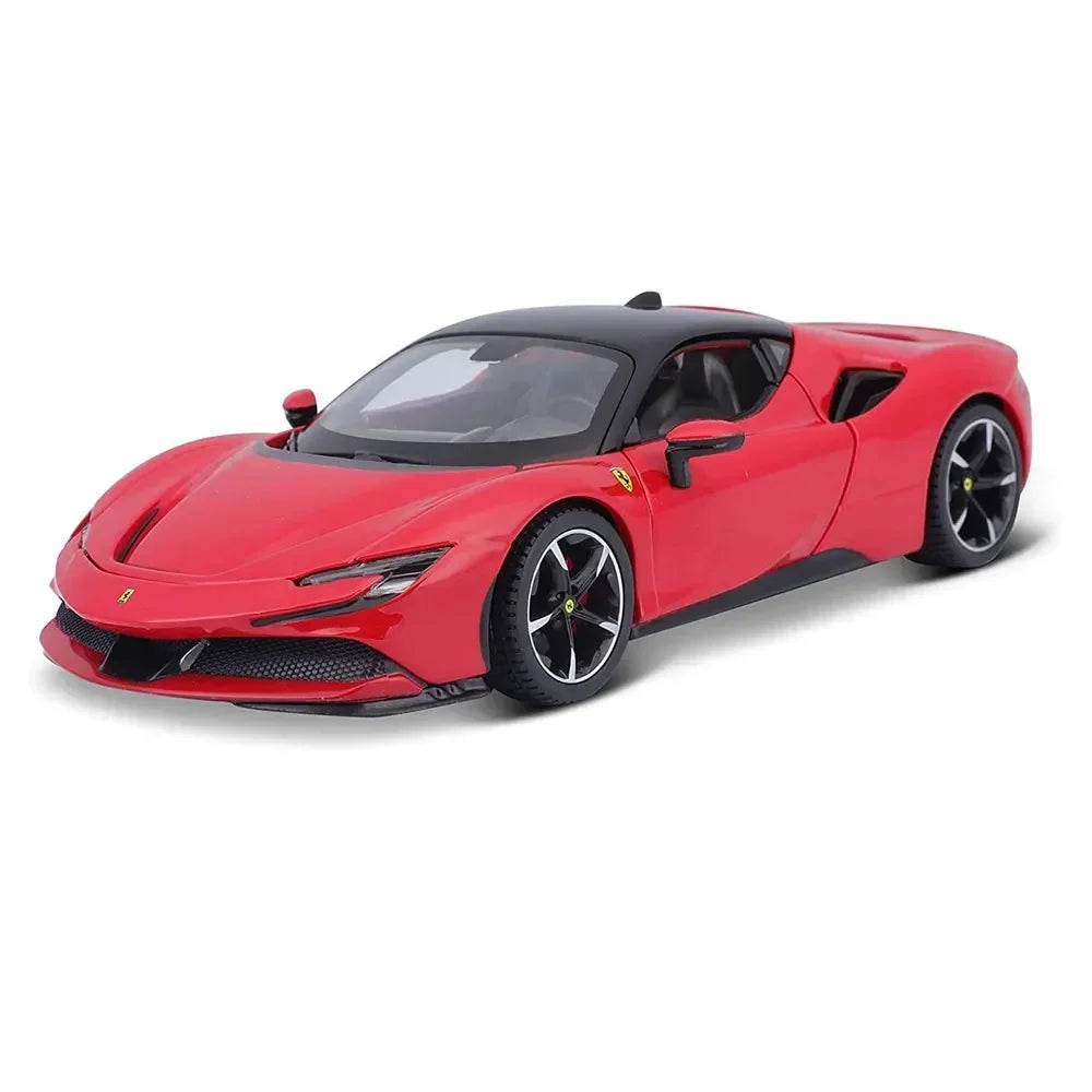 Bburago 1:24 Ferrari SF90 Stradale Diecast Model Car with Acrylic Case – Official Licensed Supercar Collectible