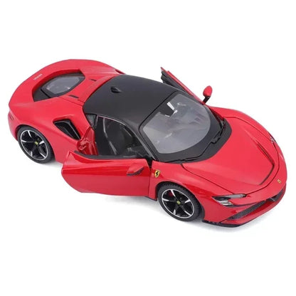 Bburago 1:24 Ferrari SF90 Stradale Diecast Model Car with Acrylic Case – Official Licensed Supercar Collectible