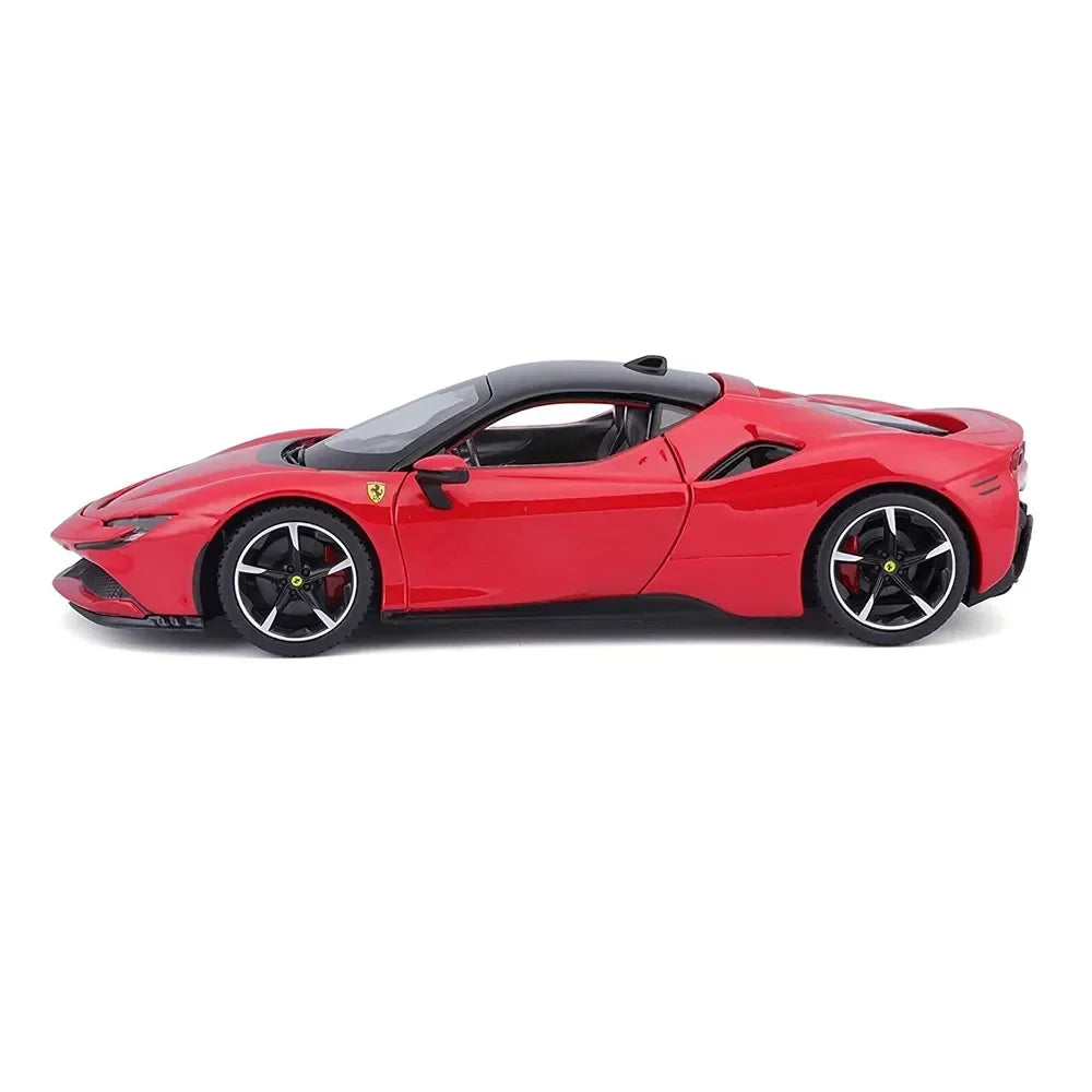 Bburago 1:24 Ferrari SF90 Stradale Diecast Model Car with Acrylic Case – Official Licensed Supercar Collectible