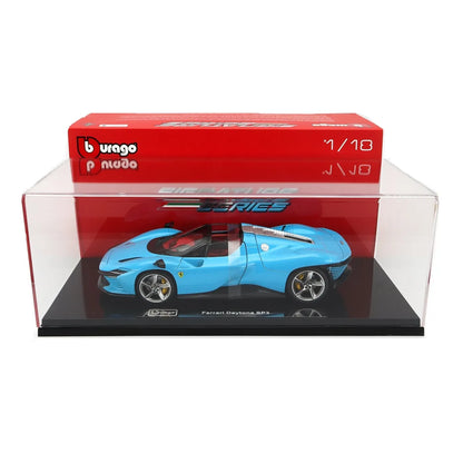 Bburago 1:18 Ferrari Daytona SP3 Blue Die-Cast Model Car – Signature Series Collectible