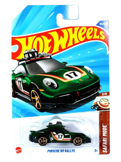 Hot Wheels 1:64 Scale 5-Car Set – Porsche 911 Rally Safari Mode, Tesla Cyberquad HW Dirt, VW T3 Custom, Slide Kick & Nerve Hammer