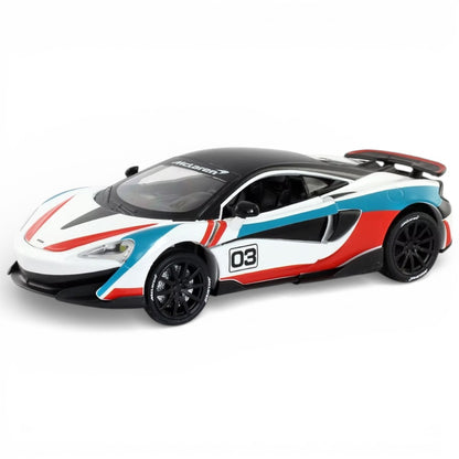 RMZ Hobby 1:32 Mclaren 600LT Diecast Car Model -White With Openable doors ,Sound & Light-(664994)