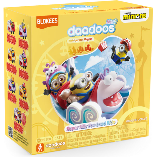 Blokees Minions Super Silly Fun Land Ride Daadoos Refrigerator Magnet | Official Licensed Collectible Fridge Magnet Figure