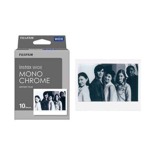 Instax Wide Film Monochrome - 1 Pack ( 10 Sheets) For Wide Series Camera