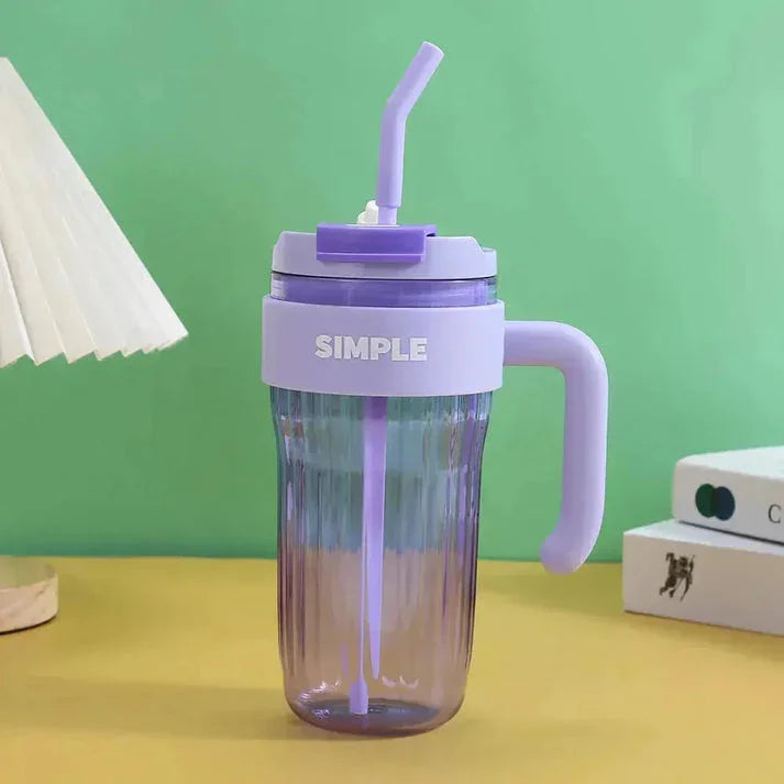 Simple Coffee Tumbler Leak-Resistant Lid & Handle with Straw (920 ml) - Jaiman Toys