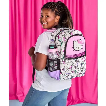 Smiggle 15-Inch Premium Hello Kitty Backpack – School Bag for Girls with Padded Straps