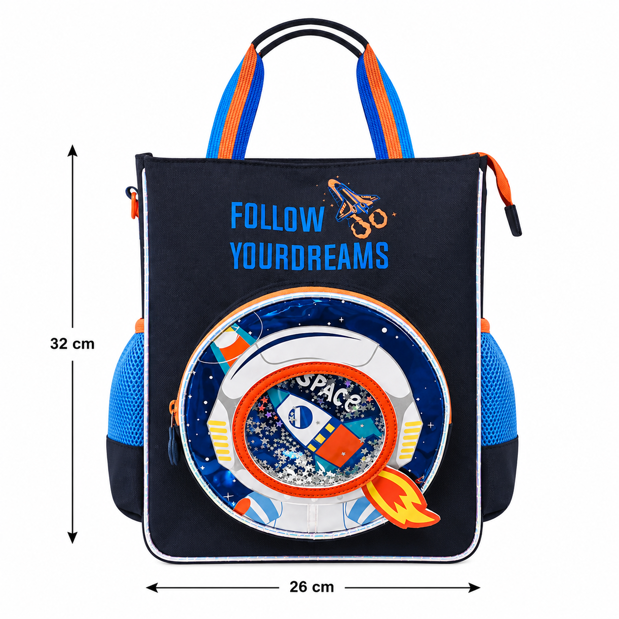 Vest Follow Your Dreams Space Astronaut Kids Vest Backpack (32 x 26 cm) | Rocket-Themed School & Activity Bag with Shaker Pocket