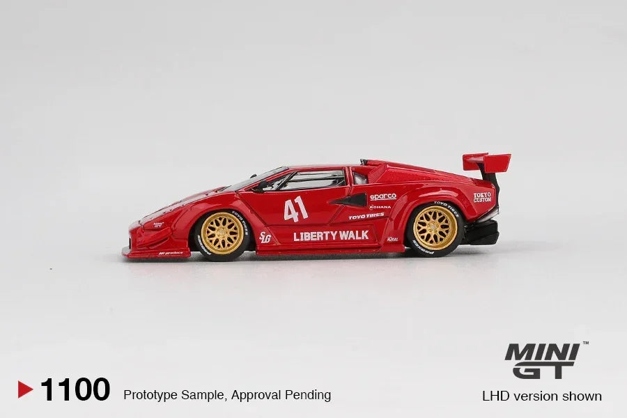 Mini GT 1:64 Lamborghini Countach LB-WORKS Red Diecast Model Car