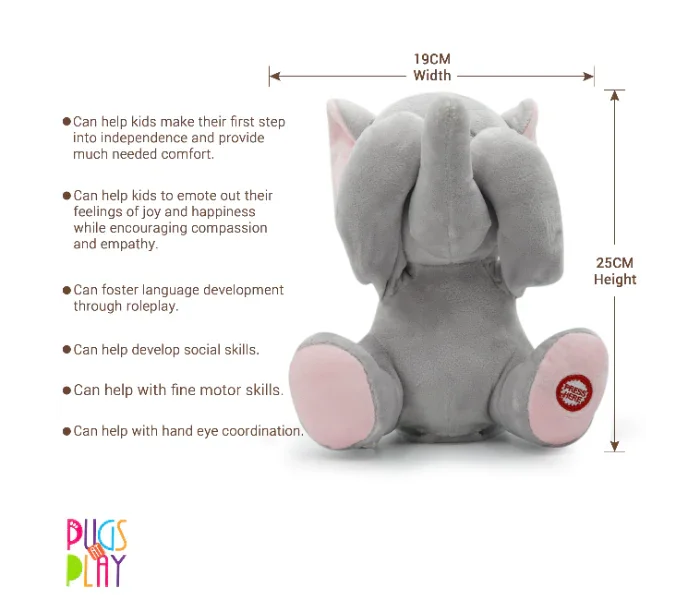 Peek-A-Boo Manny Elephant – Interactive Musical Plush Toy for Toddlers
