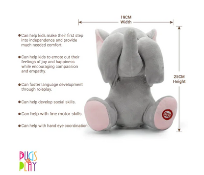 Peek-A-Boo Manny Elephant – Interactive Musical Plush Toy for Toddlers