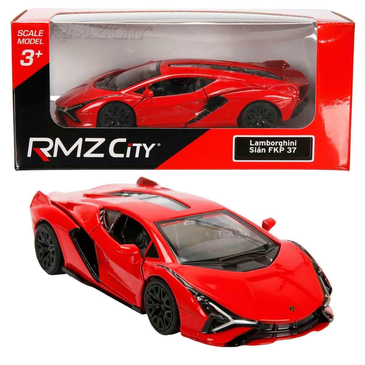 RMZ City 1:36 Lamborghini Sián FKP 37 Die-Cast Car – Red | Openable Doors, Pull Back & Go