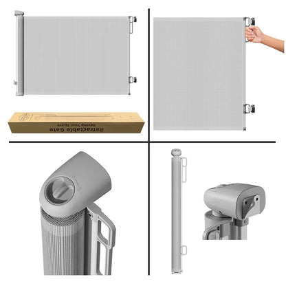 SG025 Baby Safety Gate- Premium Durable  – Retractable Child & Pet Safety Barrier for Doorways, Kitchen & Staircases