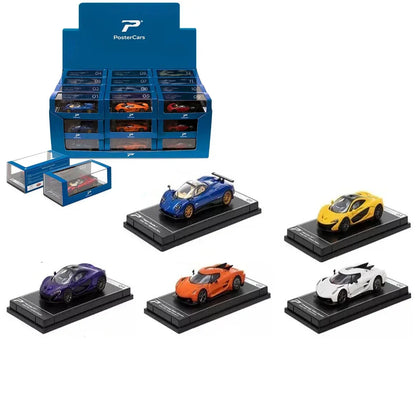 PosterCars 1:64 Hypercar League Collection – 5-Piece Diecast Model Set (Pagani Zonda F, Koenigsegg Jesko Absolut, McLaren P1)