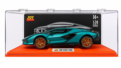 Joy Junction 1:24 Lamborghini Sian FKP 63 Scale Die-Cast Model Car with Display Case – Premium Metal Supercar Collectible (Green)