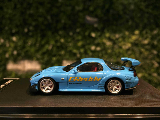 BSC 1:64 Mazda RX-7 FD3S GReddy Edition – Blue Diecast Model Car - Jaiman Toys
