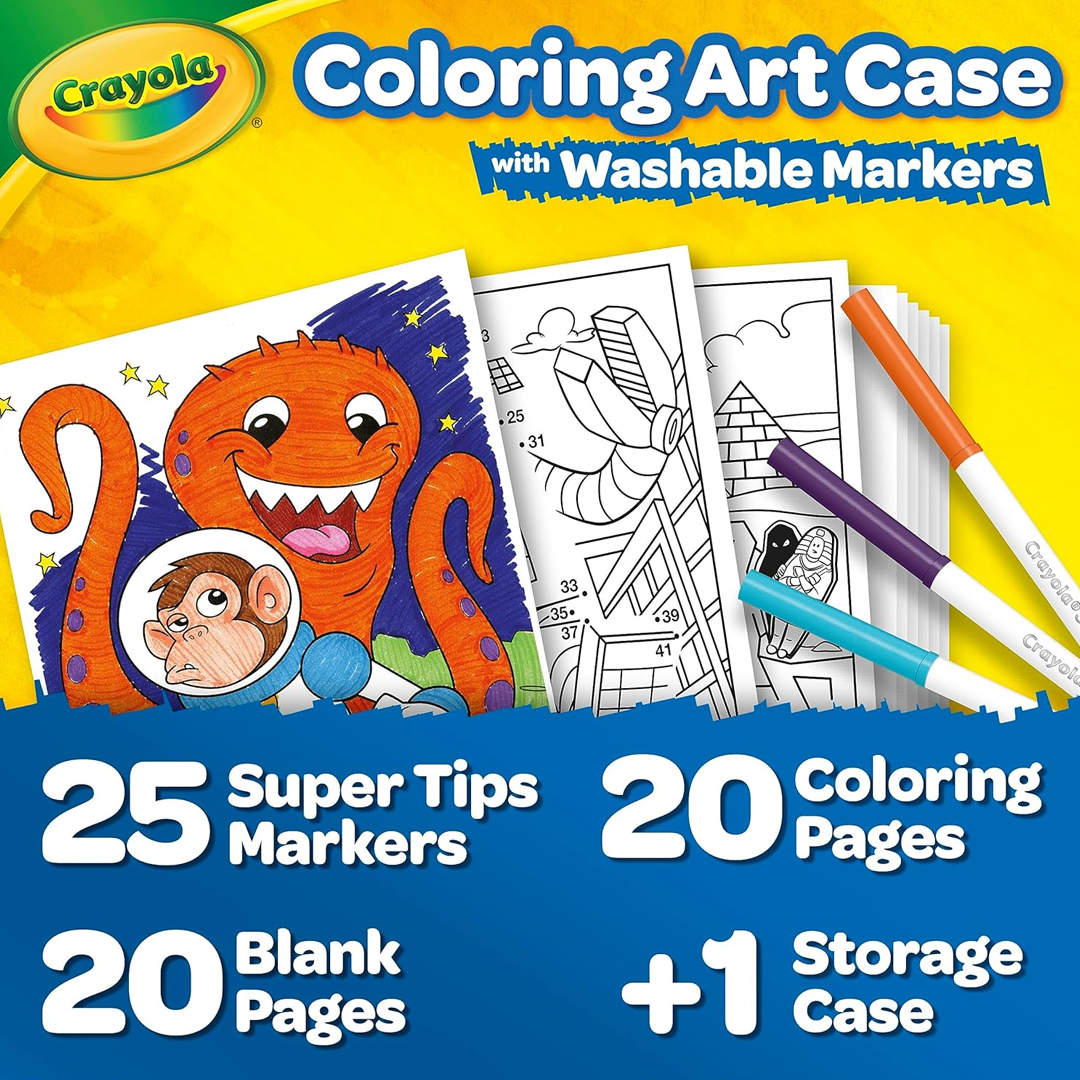 Crayola Create &amp; Color Super Tips Washable Markers Kit, Art Set