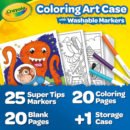 Crayola Create &amp; Color Super Tips Washable Markers Kit, Art Set