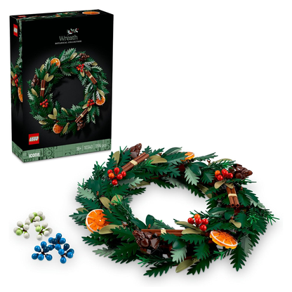 LEGO Icons 10340 : Botanicals Wreath Centrepiece Table Decorations, Christmas Garland, Home Decor Toys Idea for Adults (1194 Pieces)