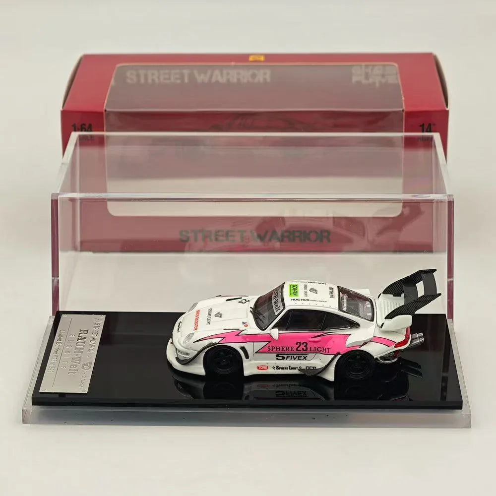 Street Warrior 1:64 Rauh-Welt Modified White/Pink #23 Diecast Model Car - Jaiman Toys
